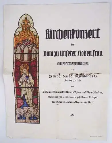 Kirchenkonzert im Dom zu unserer lieben Frau Frauenkirche München 1915