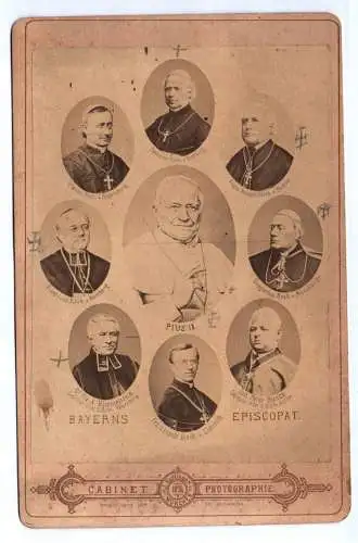 Kabinettfoto Papst Pius IX Bischöfe um 1890