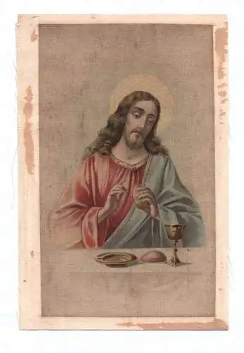 Heiligenbild aus Seide Jesus Christus Andachtsbild