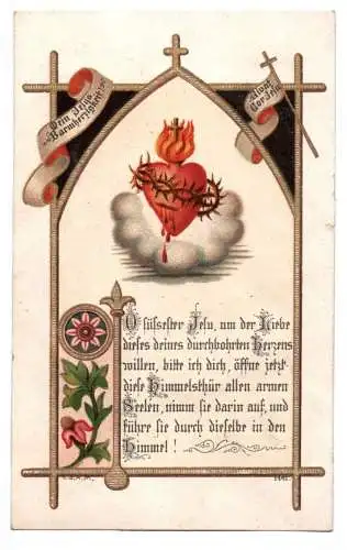 Andachtsbild Litho Meßopfer Priester Pfarrkirche Oberdorf 1892