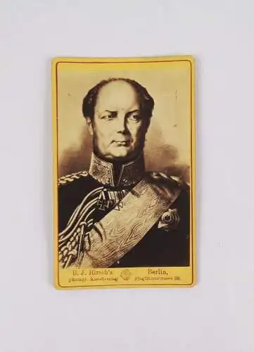 CDV Foto Friedrich Wilhelm IV König von Preussen Hirsch Verlag Berlin um 1890