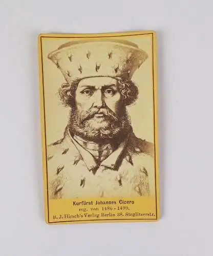 CDV Foto Kurfürst Johannes Cicero Hirsch Verlag Berlin um 1890 vintage