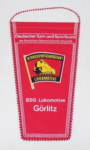 DDR Wimpel BSG Lokomotive Görlitz Deutscher Turn und Sportbund