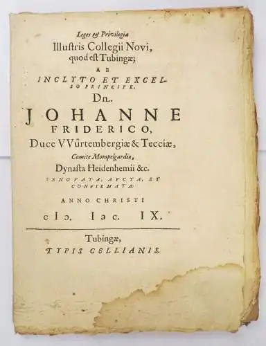 Johanne Friderico Württemberg 1614 Edikt Dekret