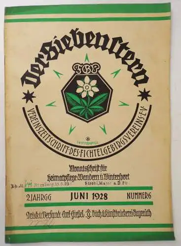 Der Siebenstern Vereins Zeitschrift des Fichtelgebirge Wandern Nr 5 von 1928