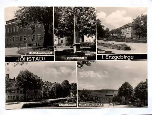 Ak Jöhstadt in Erzgebirge  Sachsen Erholungsheim Postmeilensäule Markt Rathaus