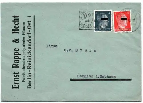 Brief Ernst Rappe & Hecht Fabrik chemisch präparierter Pflanzen 1943