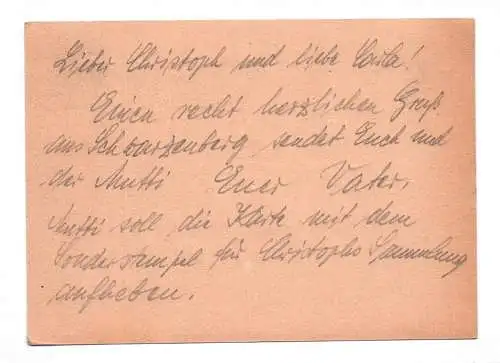 DDR Ganzsache Schwarzenberg Erzgebirge Stempel 1950