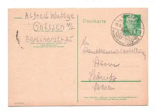 DDR Ganzsache Weifa Neukirch Lausitz Stempel 1957