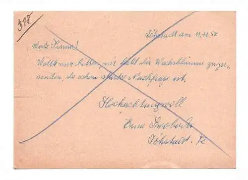 DDR Ganzsache 1958 Jöhstadt Erzgebirge Stempel