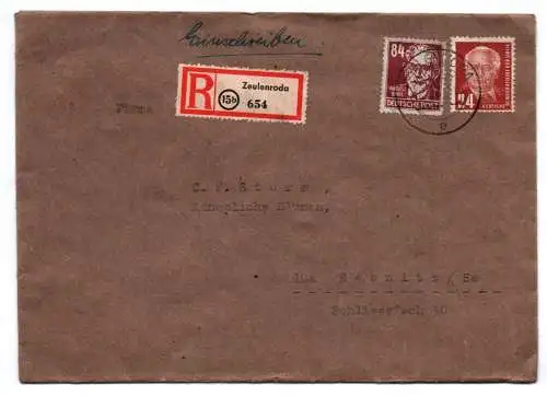 R-Brief Zeulenroda Einschreiben 1951