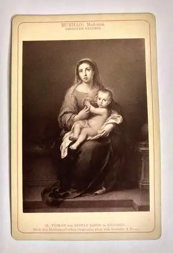 Original CDV Foto Murillo: Madonna Dresdner Galerie