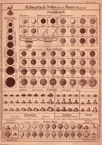 Schwarze & Sohn GmbH Haan Rheinland Druckknöpfe Reklame