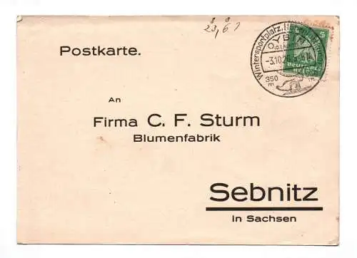 Postkarte Bahnpost Stempel Oybin 1926