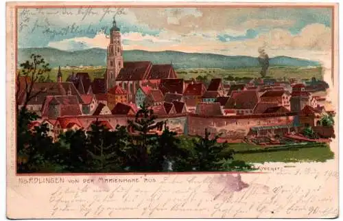 Ak Nördlingen von der Marienhöhe aus 1900