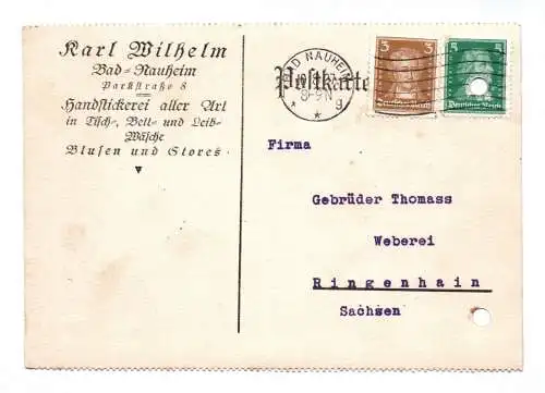 Postkarte Karl Wilhelm Bad Nauheim 1927