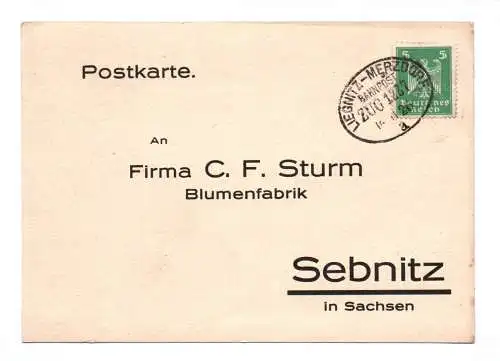 Postkarte 1926 Bahnpost Stempel Liegnitz Merzdorf