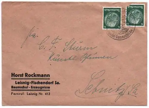 Brief Horst Rockmann Leisnig Fischendorf Baumschul Erzeugnisse