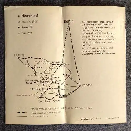 Waldheim die Perle des Zschopautales alter Reise Prospekt 1957