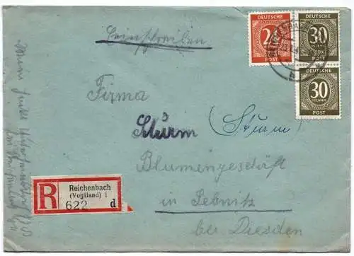 R-Brief Reichenbach Vogtland 1947