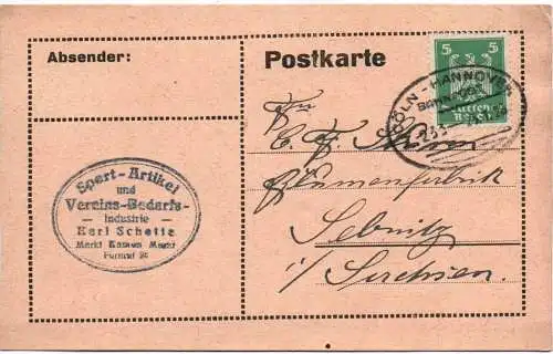 Postkarte 1928 Bahnpost Stempel Cöln Hannover