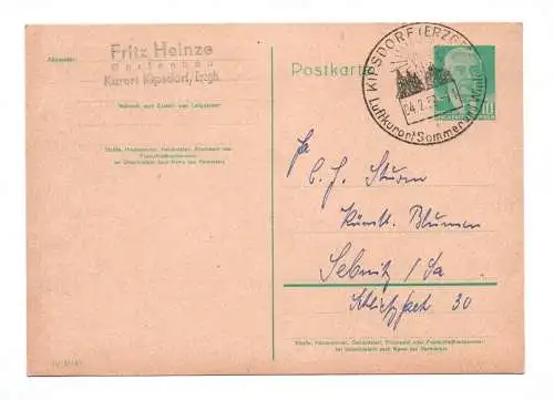 DDR Ganzsache 1959 Stempel Kipsdorf Erzgebirge