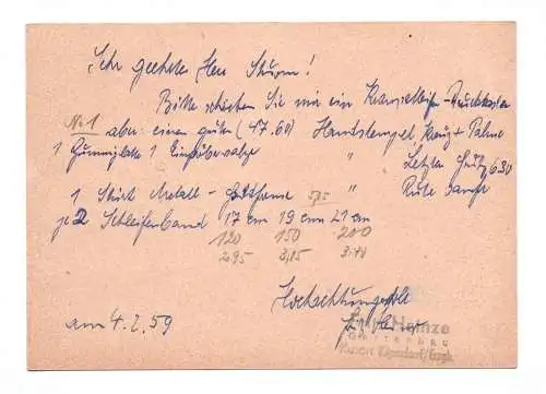 DDR Ganzsache 1959 Stempel Kipsdorf Erzgebirge