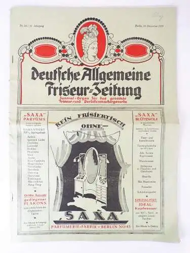 Deutsche Allgemeine Friseur Zeitung Nr 24 Berlin 1919