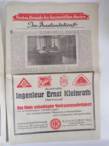 Hannoverscher Kurier  alte Zeitung Hannover um 1915 1920