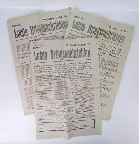 Letzte Kriegsnachrichten 1915 Lille Zeitzeugnis 1 Weltkrieg 