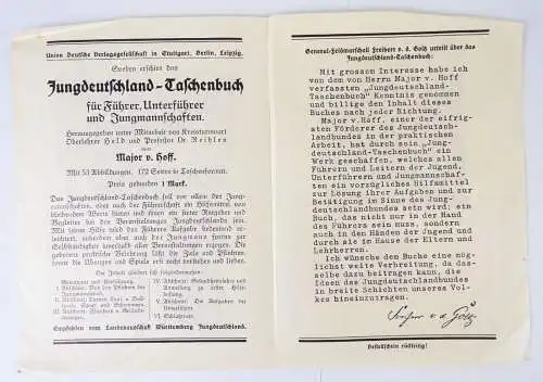 Reklame Prospekt Buch Jung Deutschland Taschenbuch Pfadfinder scouts
