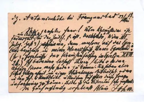 Ganzsache von Schriftsteller Alois John Eger 1918 Autograph