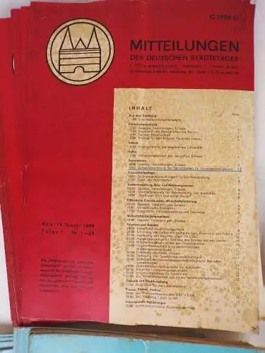 Mitteilungen des deutschen Städtetages Köln Marienburg 1966 1967 1968 1969 Lot