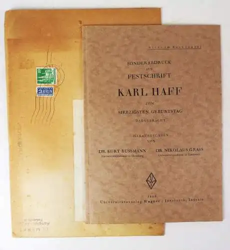 Sonderdruck aus Festschrift Karl Haff Allgäu 1950 Bussmann Grass