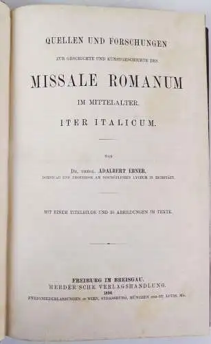 Quellen und Forschungen Missale Romanum Adalbert Ebner 1896