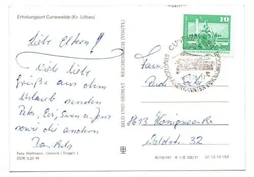 Foto Ak Erholungsort Cunewalde Kreis Löbau 1977