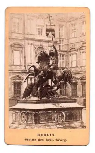 Berlin CDV Foto Statue des heiligen Georg um 1880