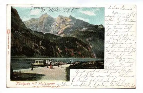 Ak Königsee mit Watzmann von der Saletalm gesehen 1903 Schönau