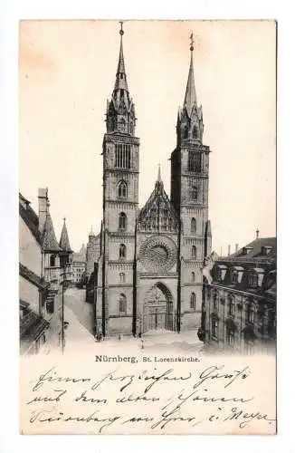 Ak Nürnberg St. Lorenzkirche 1903