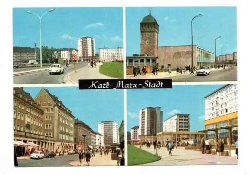 Ak Ernst Thälmann Straße 1968 Roter Turm Karl Marx Stadt