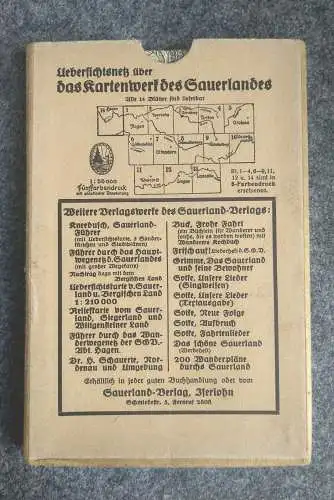 Karte Sauerland 1:50000 Blatt 9 Winterberg 1937 Landkarte