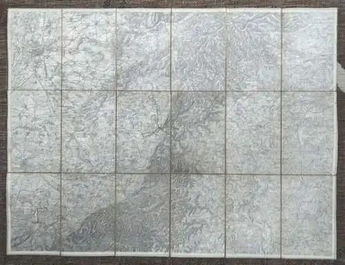 Leinenlandkarte Umgebung von Zabern 1:00000 alte Landkarte