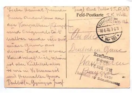 Ak Erinnung Karparthen Kämpfe Nagy Ag Tal Wyskower Pass 1916
