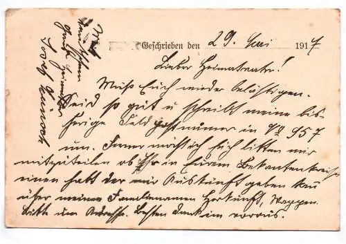 Feldpostkarte Feldbäckerei Kolonne No 10 Kaufbeuren 1917