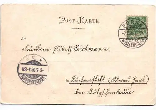 Litho Ak Gruss aus Borna bei Leipzig 1898