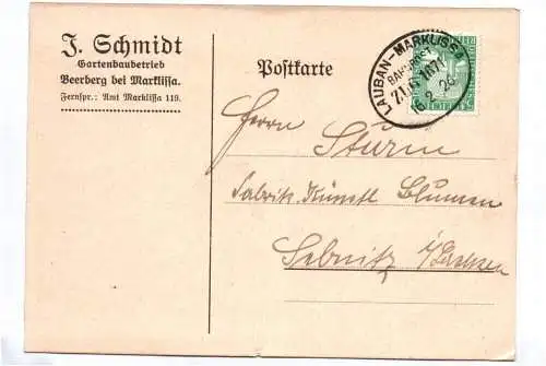 Beerberg bei Marklissa Schlesien Postkarte Bahnpost Stempel Lauban Zug 1671 