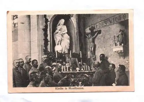 Ak Kirche in Montfaucon 1916 1 Wk  Innenansicht