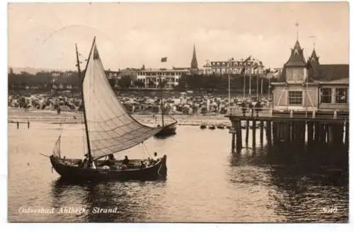 Ak Ostseebad Ahlbeck Strand 1939 