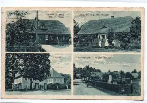 Ak Quolsdorf Hähnichen  Kreis Görlitz Kolonialwaren Schloß Kriegerdenkmal