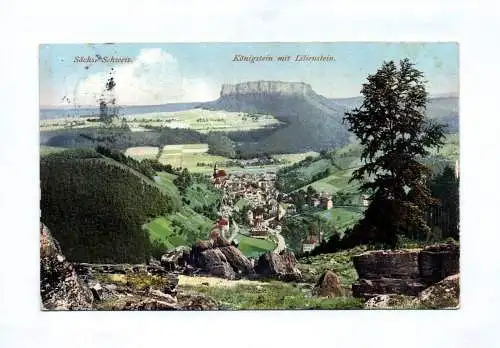 Ak Sächsische Schweiz Königstein mit Lilienstein DR